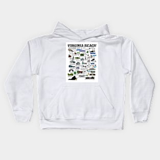 Virginia Beach Map Kids Hoodie